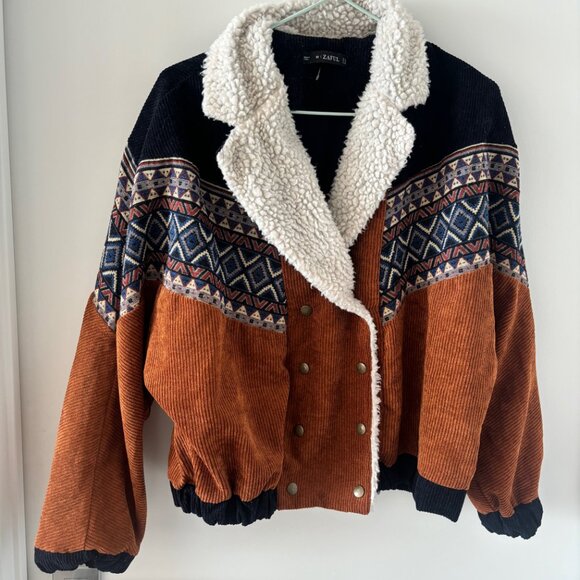 Zaful Faux Shearling Bomber Jacket - Picture 3 of 8